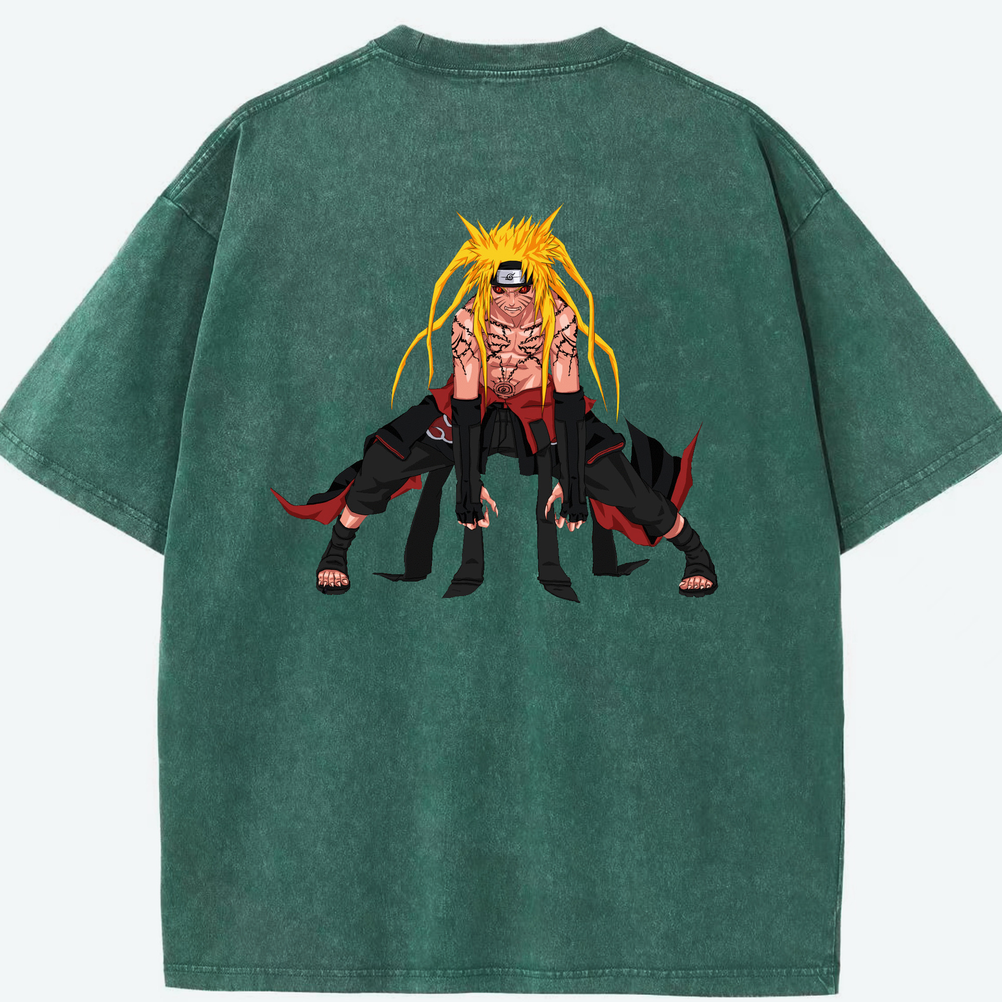 （画像用） NARUTO -ナルト- うずまき ナルト Uzumaki Naruto 綿100% ヴィンテージ風 半袖Tシャツ（背面プリント）